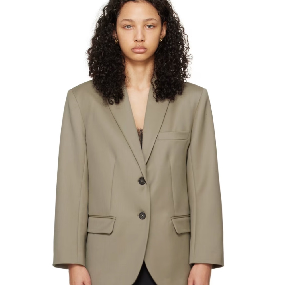 ANINE BING KHAKI QUINN BLAZER SIZE SMALL